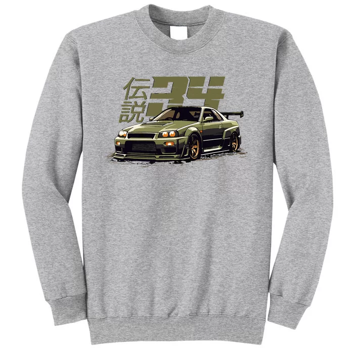 Urban Green Legendary Skyline R34 Jdm Tall Sweatshirt