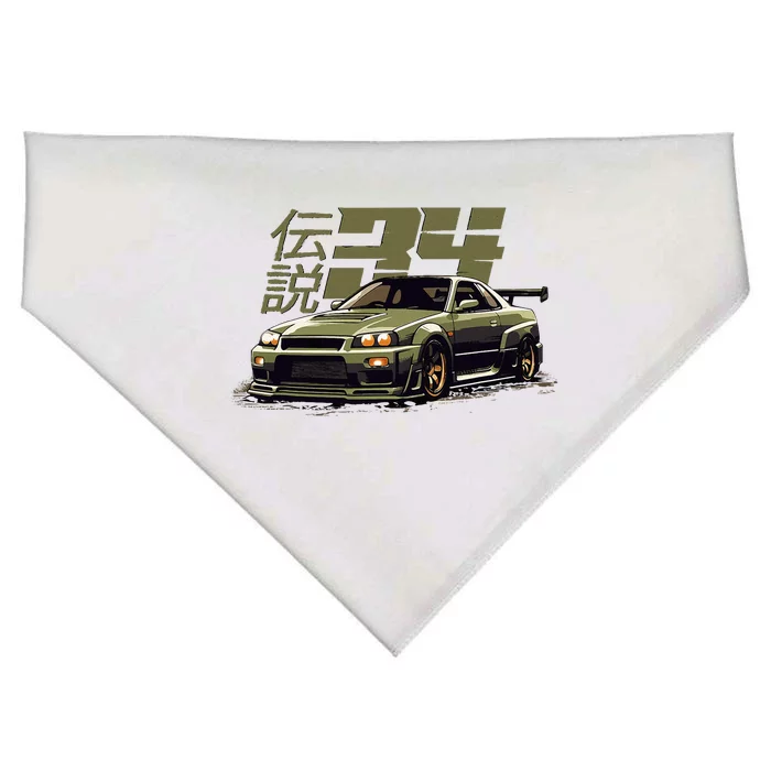 Urban Green Legendary Skyline R34 Jdm USA-Made Doggie Bandana