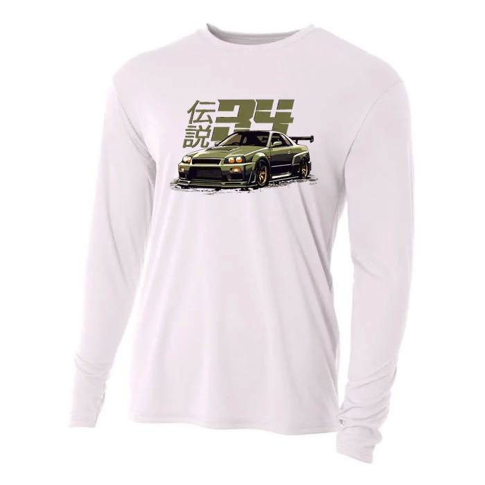 Urban Green Legendary Skyline R34 Jdm Cooling Performance Long Sleeve Crew