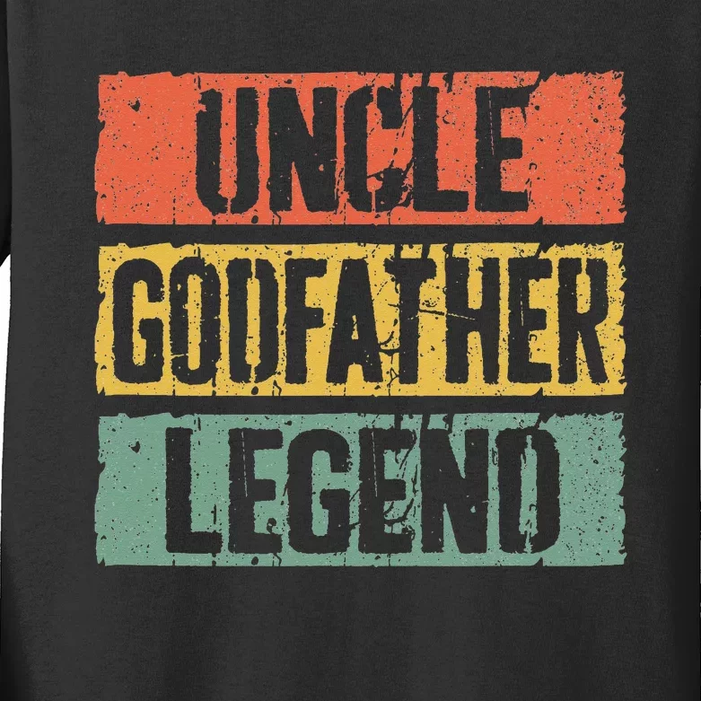 Uncle Godfather Legend Father's Day Kids Long Sleeve Shirt