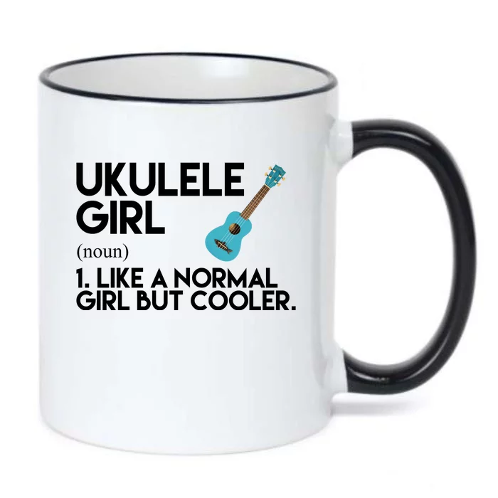 Ukulele Girl Like A Norm Girl But Cooler Black Color Changing Mug