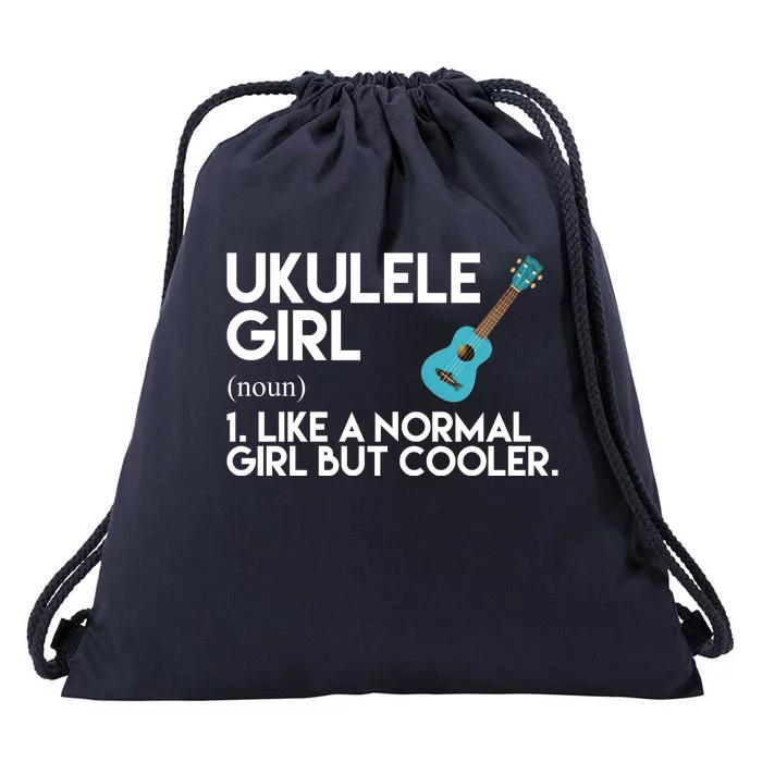 Ukulele Girl Like A Norm Girl But Cooler Drawstring Bag