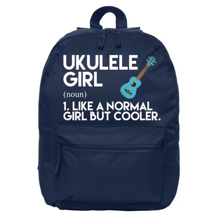 Ukulele Girl Like A Norm Girl But Cooler 16 in Basic Backpack