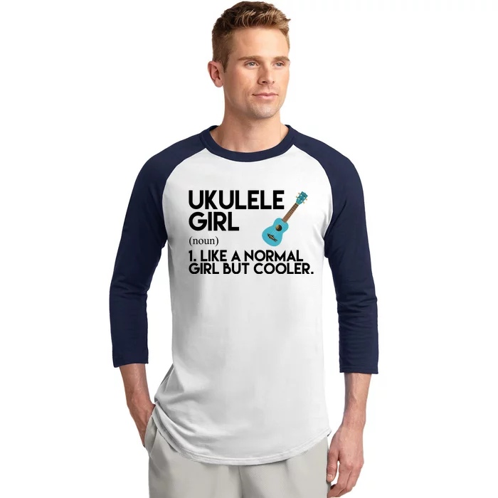 Ukulele Girl Like A Norm Girl But Cooler Baseball Sleeve Shirt