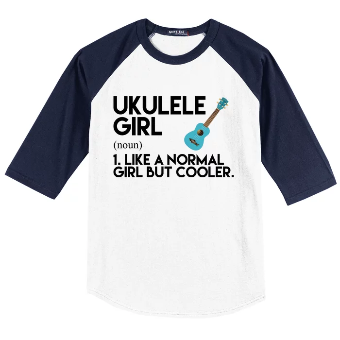 Ukulele Girl Like A Norm Girl But Cooler Baseball Sleeve Shirt