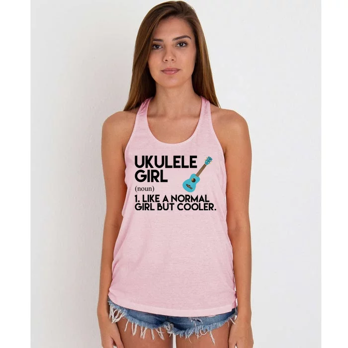 Ukulele Girl Like A Norm Girl But Cooler Women's Knotted Racerback Tank