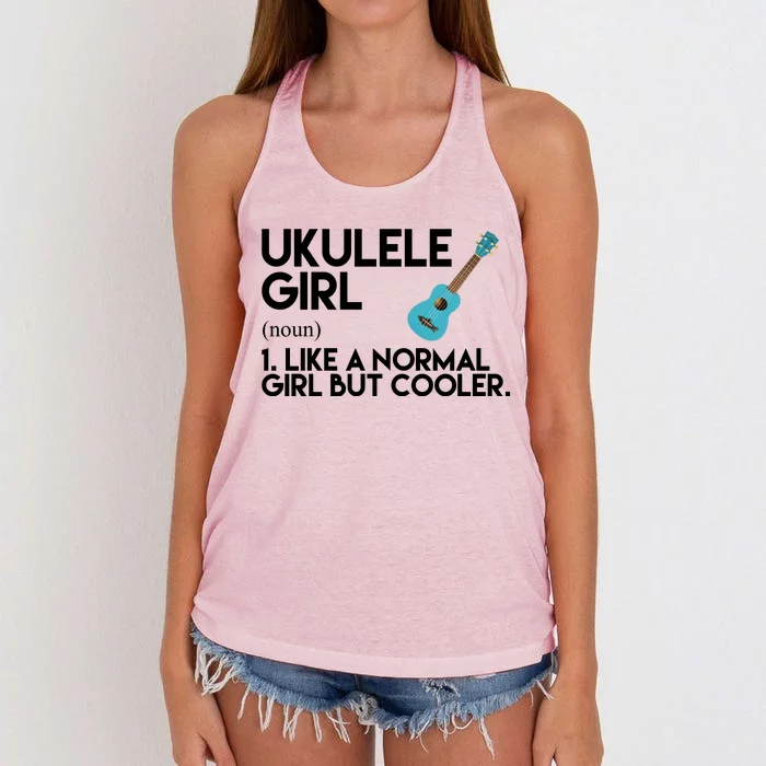 Ukulele Girl Like A Norm Girl But Cooler Women's Knotted Racerback Tank