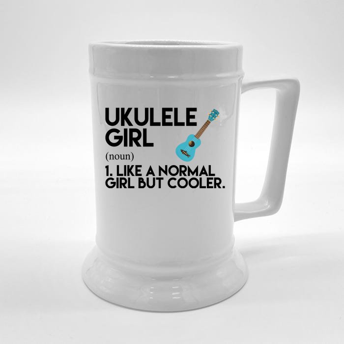 Ukulele Girl Like A Norm Girl But Cooler Front & Back Beer Stein