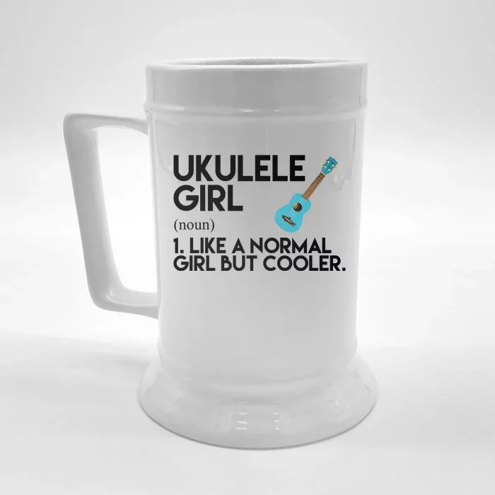 Ukulele Girl Like A Norm Girl But Cooler Front & Back Beer Stein