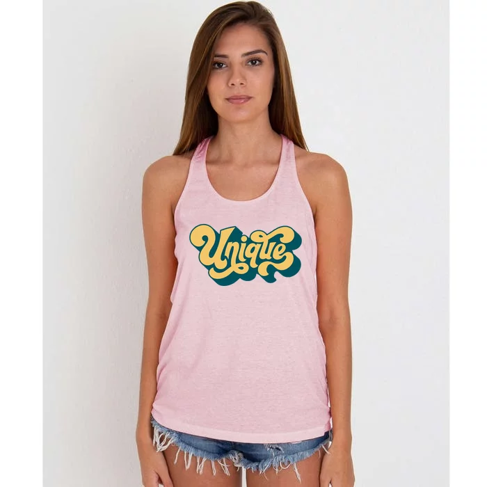 Unique Graffiti Logo One Of A Kind Women's Knotted Racerback Tank