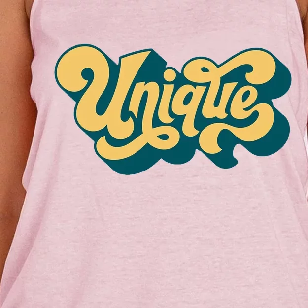 Unique Graffiti Logo One Of A Kind Women's Knotted Racerback Tank