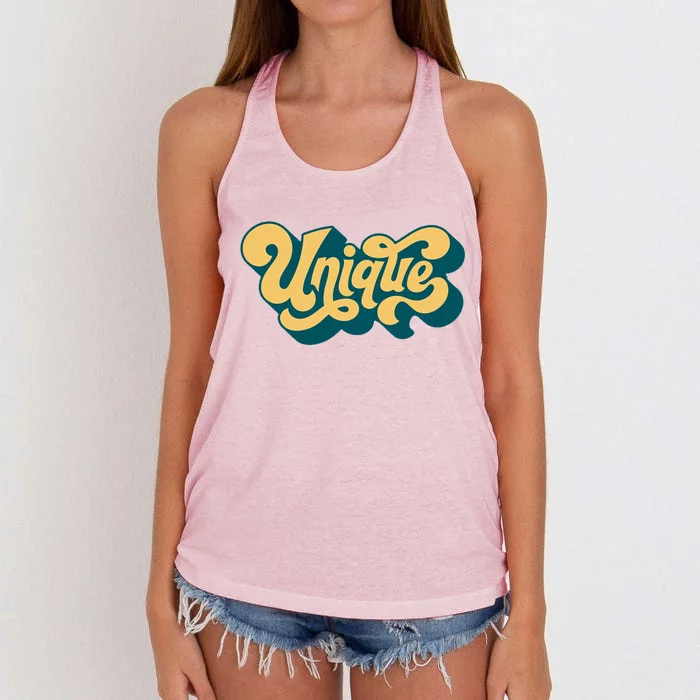 Unique Graffiti Logo One Of A Kind Women's Knotted Racerback Tank