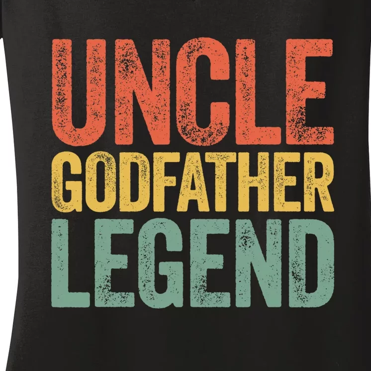 Uncle Godfather Legend Father's Day Women's V-Neck T-Shirt