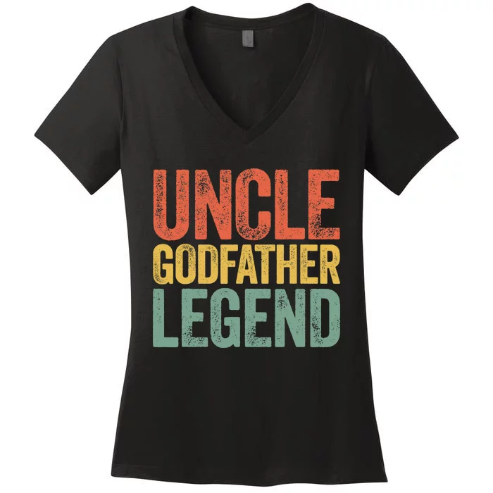 Uncle Godfather Legend Father's Day Women's V-Neck T-Shirt