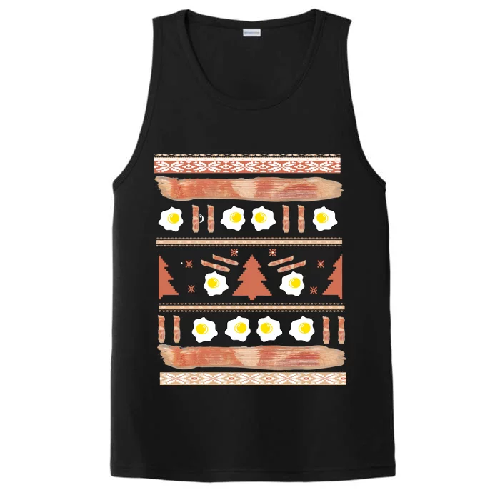 Ugly Bacon And Eggs Christmas Sweater Performance Tank