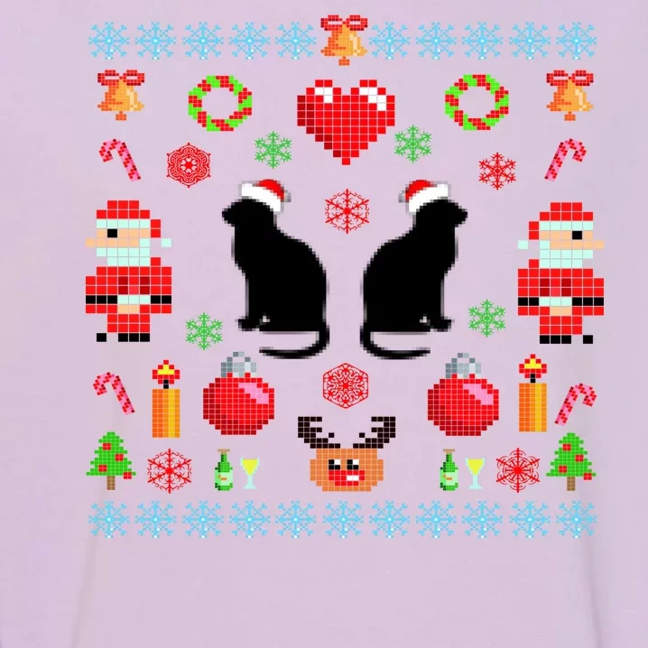 Ugly Cat Christmas Sweater 8 Bit Garment-Dyed Sweatshirt