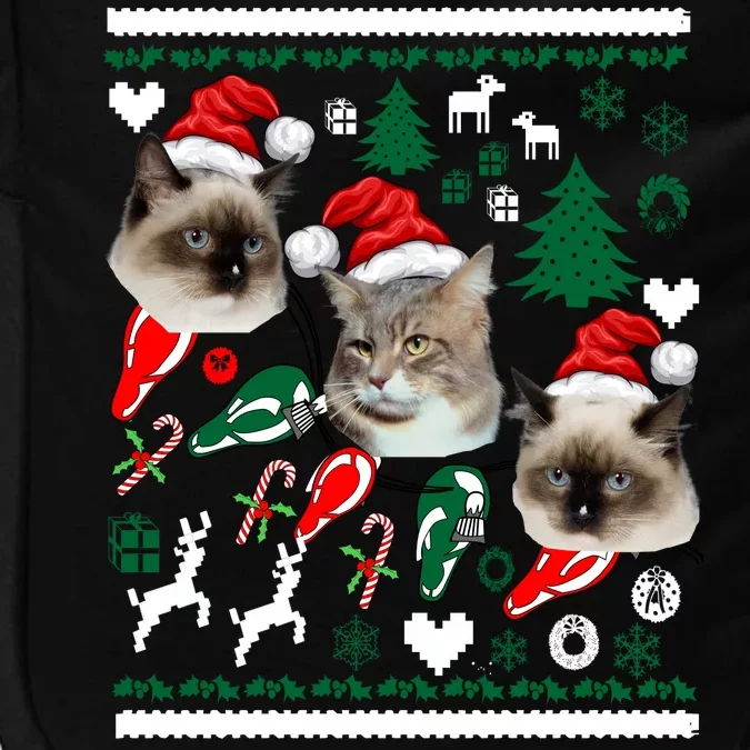 Ugly Cat Christmas Sweatshirt Sweater Impact Tech Backpack