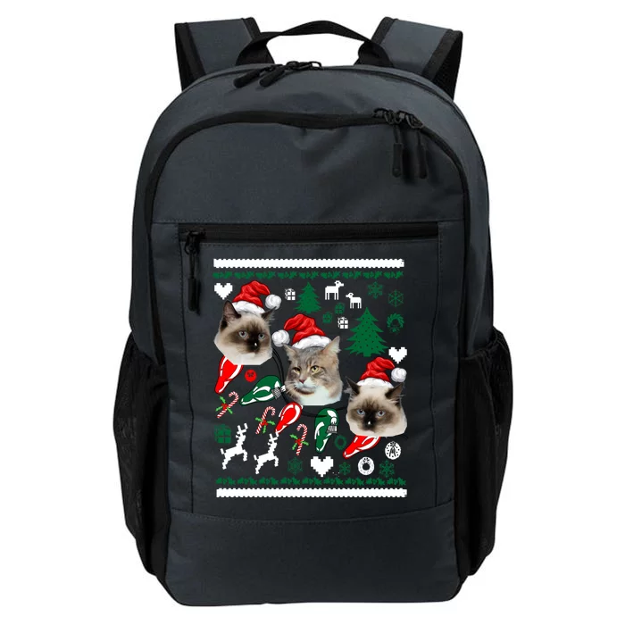 Ugly Cat Christmas Sweatshirt Sweater Daily Commute Backpack