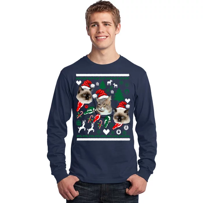 Ugly Cat Christmas Sweatshirt Sweater Tall Long Sleeve T-Shirt