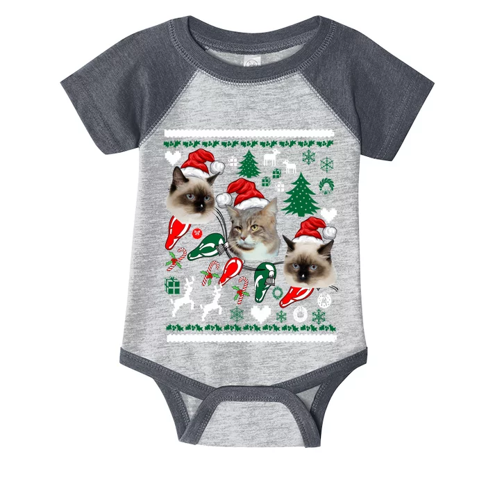 Ugly Cat Christmas Sweatshirt Sweater Infant Baby Jersey Bodysuit