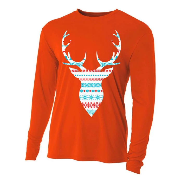 Ugly Christmas Pattern Deer Cooling Performance Long Sleeve Crew