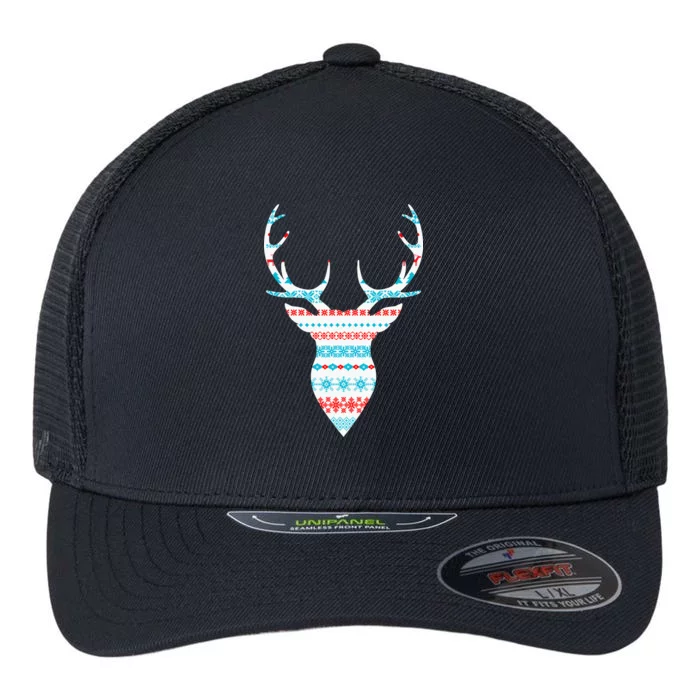 Ugly Christmas Pattern Deer Flexfit Unipanel Trucker Cap