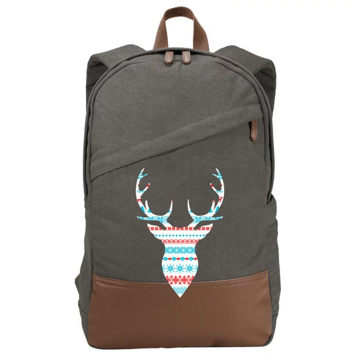 Ugly Christmas Pattern Deer Cotton Canvas Backpack