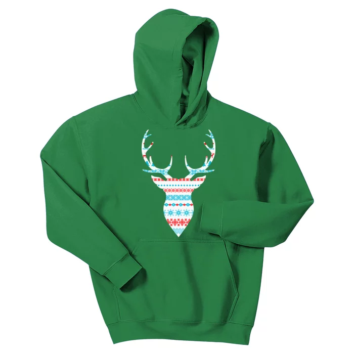 Ugly Christmas Pattern Deer Kids Hoodie