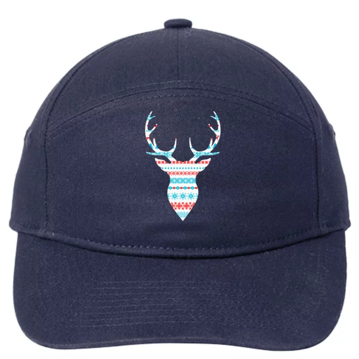 Ugly Christmas Pattern Deer 7-Panel Snapback Hat