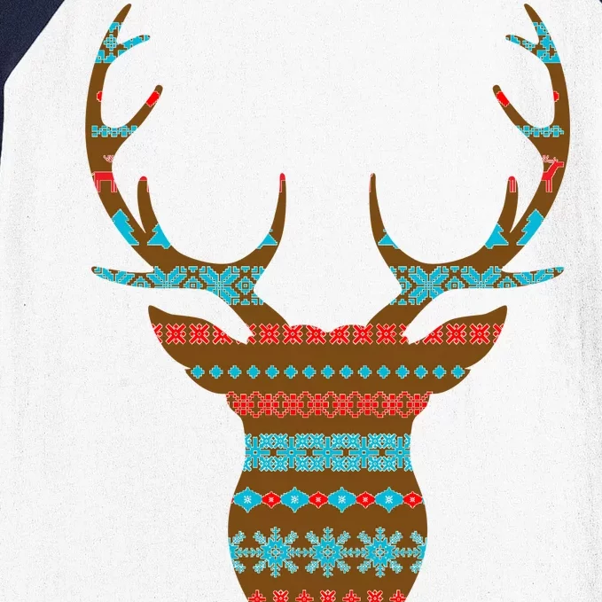 Ugly Christmas Pattern Deer Baseball Sleeve Shirt