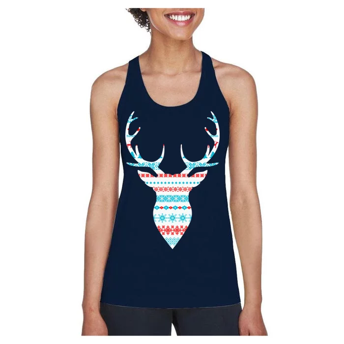 Ugly Christmas Pattern Deer Women's Racerback Tank