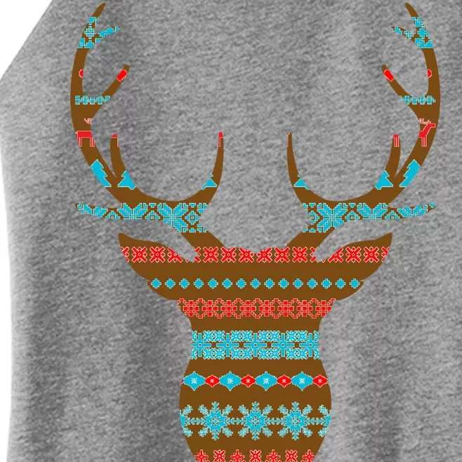 Ugly Christmas Pattern Deer Women’s Perfect Tri Rocker Tank