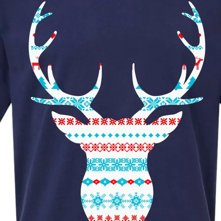 Ugly Christmas Pattern Deer Sueded Cloud Jersey T-Shirt