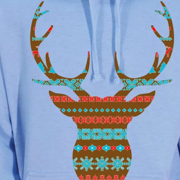 Ugly Christmas Pattern Deer Unisex Surf Hoodie