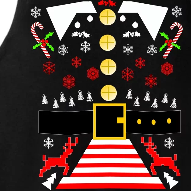 Ugly Christmas Sweater Elf Costume Ladies Tri-Blend Wicking Tank