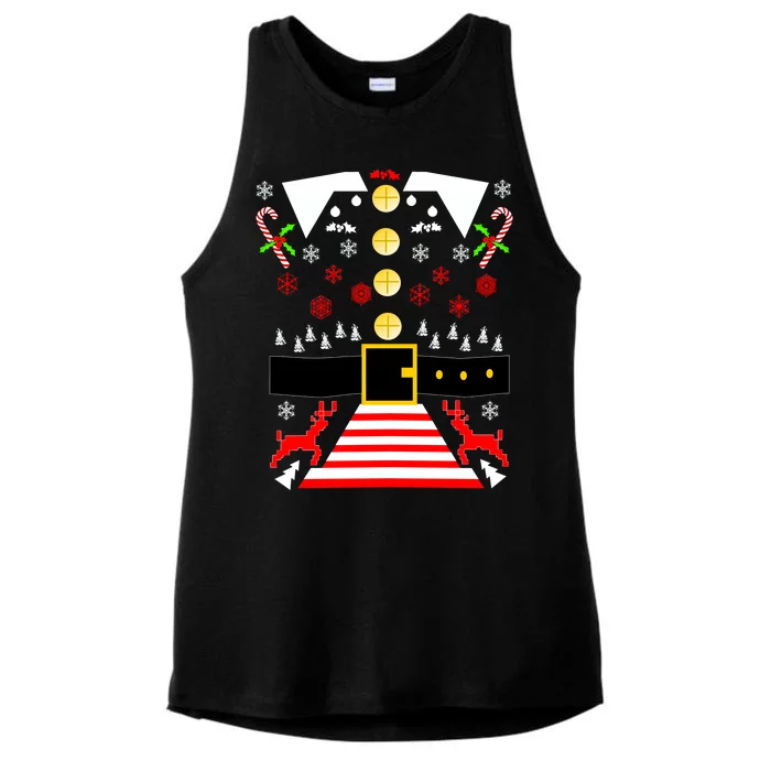 Ugly Christmas Sweater Elf Costume Ladies Tri-Blend Wicking Tank