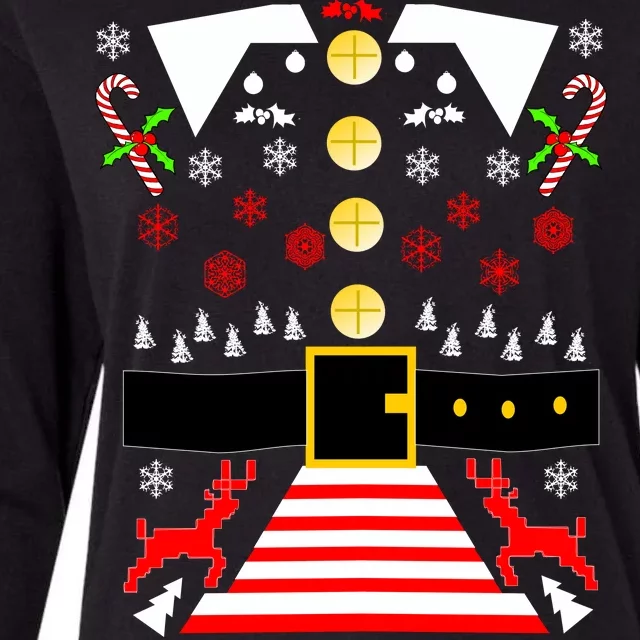 Ugly Christmas Sweater Elf Costume Womens Cotton Relaxed Long Sleeve T-Shirt