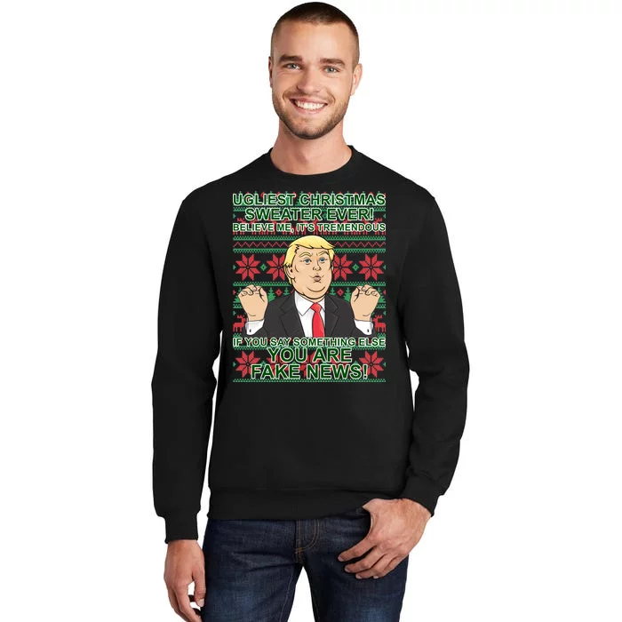 Trump Ugly Christmas Sweater Ugliest Sweater Fake News