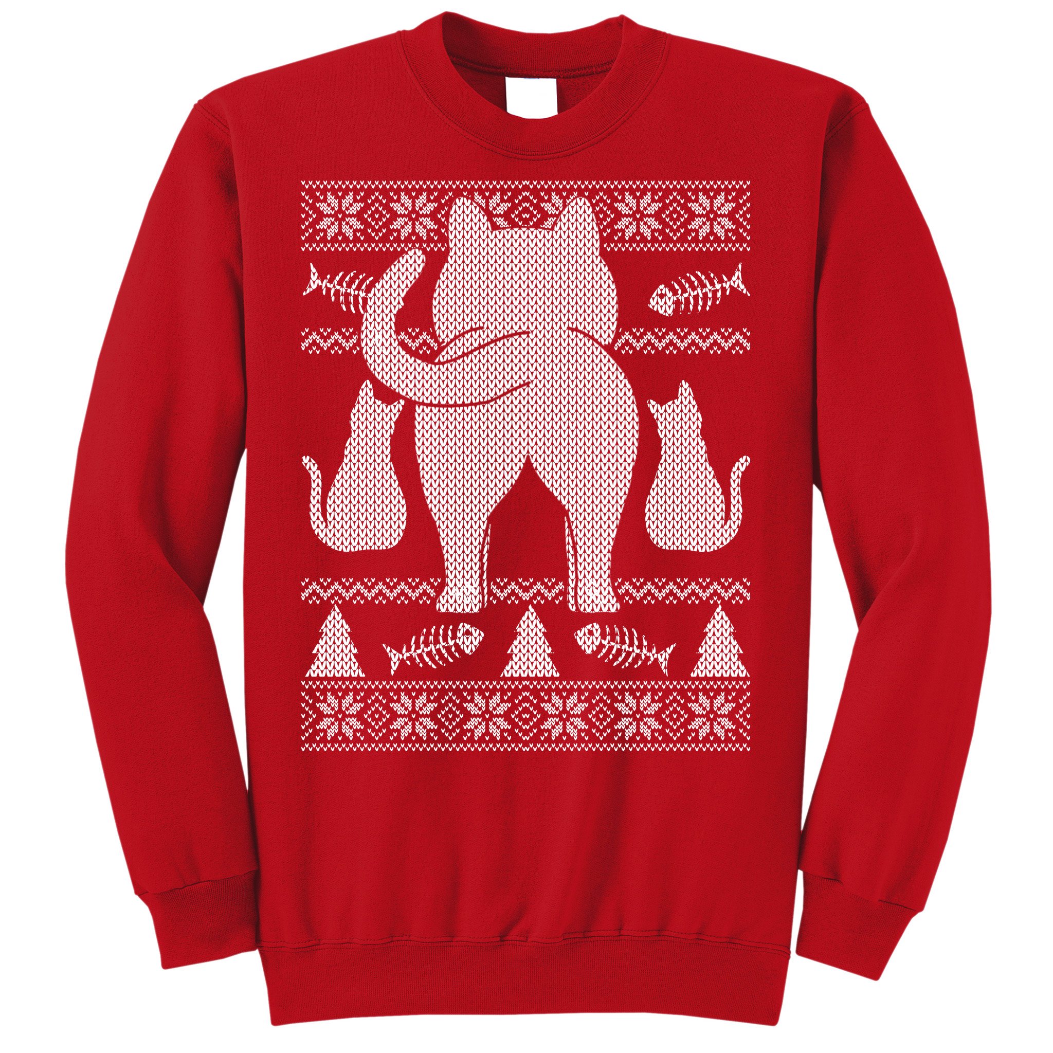 cat butt christmas sweater