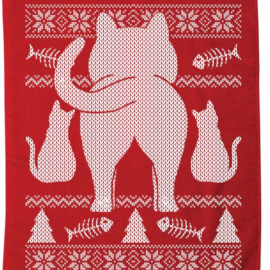 Ugly Christmas Sweater Festive Cat Butt Platinum Collection Golf Towel