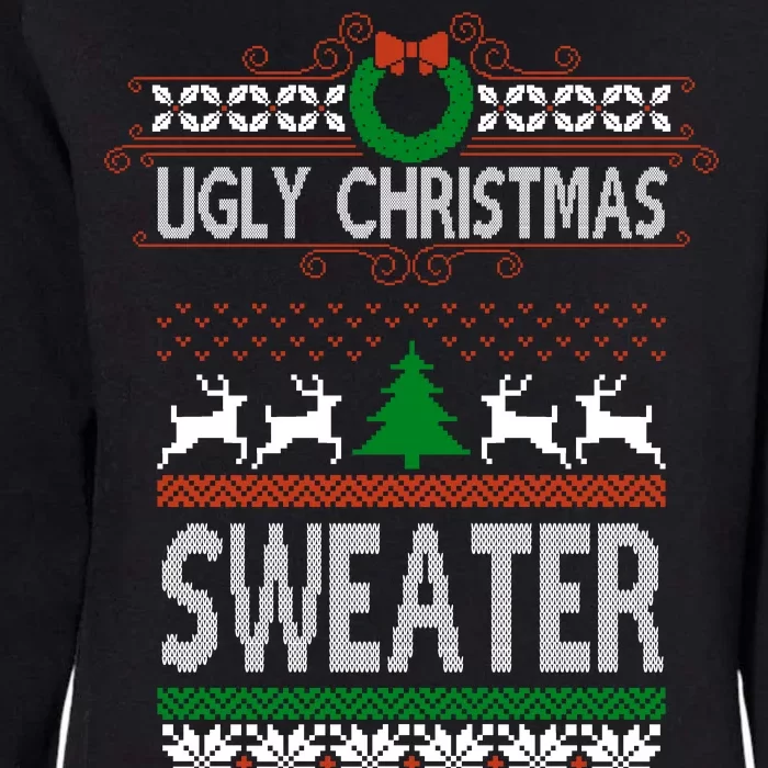 Ugly Christmas Sweater Happy Winter Holidays Womens California Wash Sweatshirt