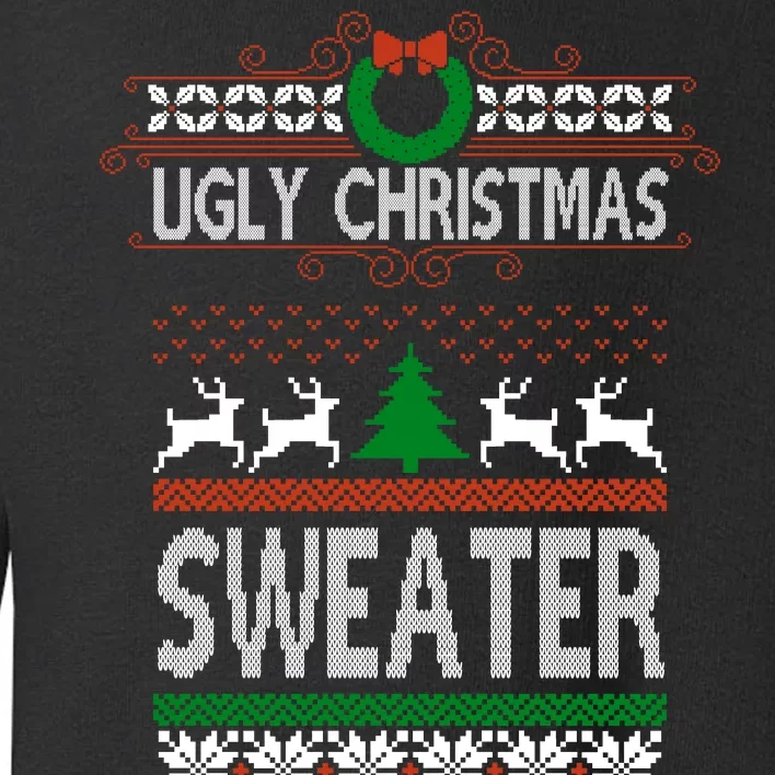 Ugly Christmas Sweater Happy Winter Holidays Toddler Sweatshirt