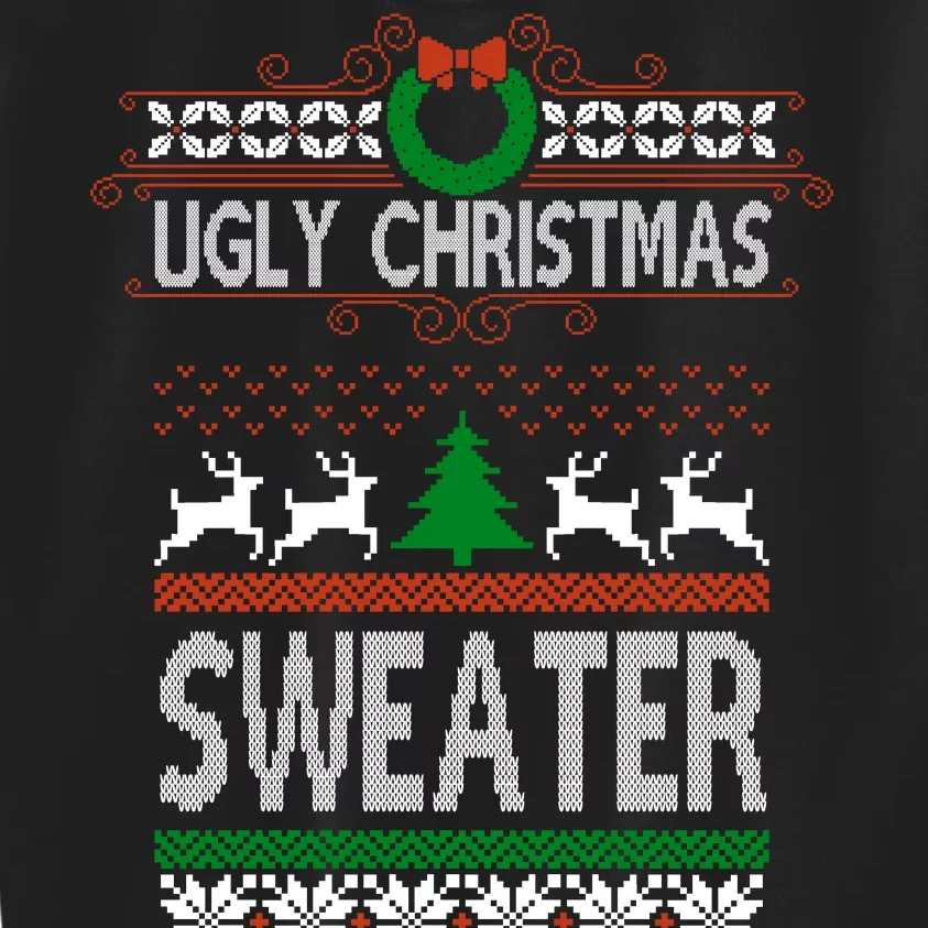 Ugly Christmas Sweater Happy Winter Holidays Kids Sweatshirt