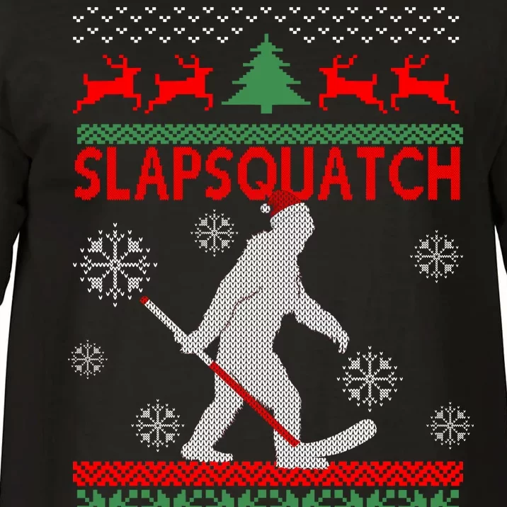 Ugly Christmas Sweater Hockey Sasquatch Comfort Colors T-Shirt