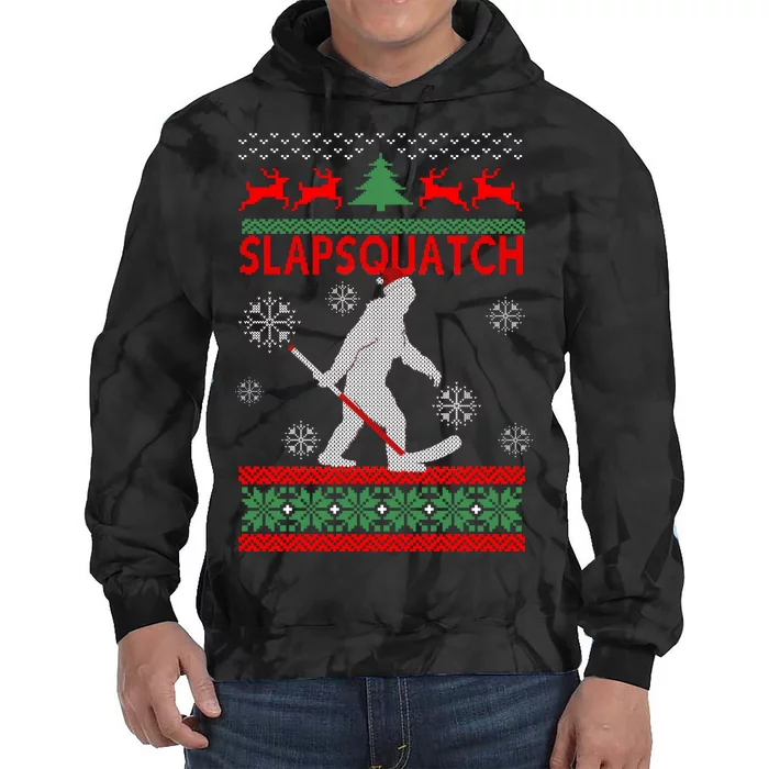 Ugly Christmas Sweater Hockey Sasquatch Tie Dye Hoodie