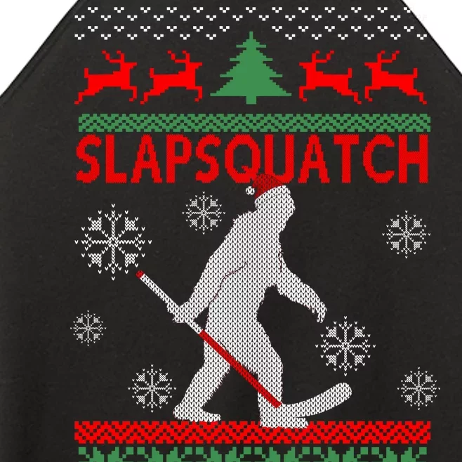 Ugly Christmas Sweater Hockey Sasquatch Women’s Perfect Tri Rocker Tank