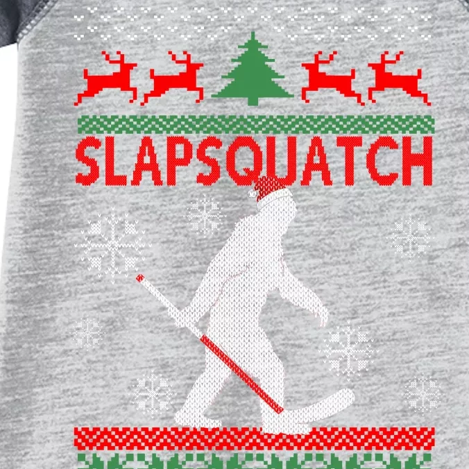 Ugly Christmas Sweater Hockey Sasquatch Infant Baby Jersey Bodysuit