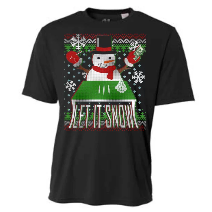 Ugly Christmas Sweater Let It Snow Frosty Snowman On Drugs Cooling Performance Crew T-Shirt