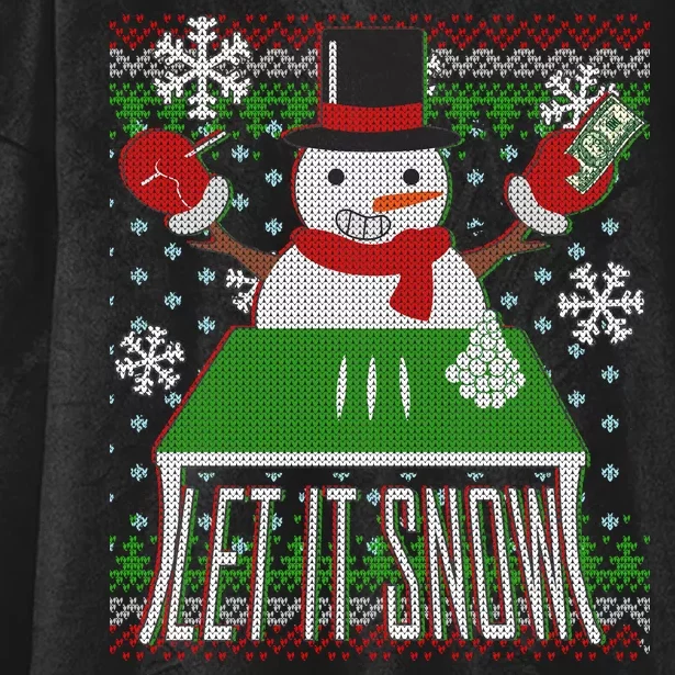 Ugly Christmas Sweater Let It Snow Frosty Snowman On Drugs Hooded Wearable Blanket