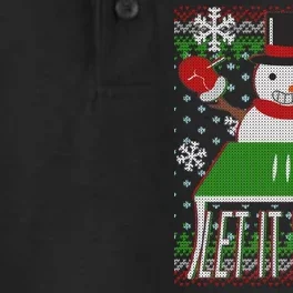 Ugly Christmas Sweater Let It Snow Frosty Snowman On Drugs Dry Zone Grid Performance Polo